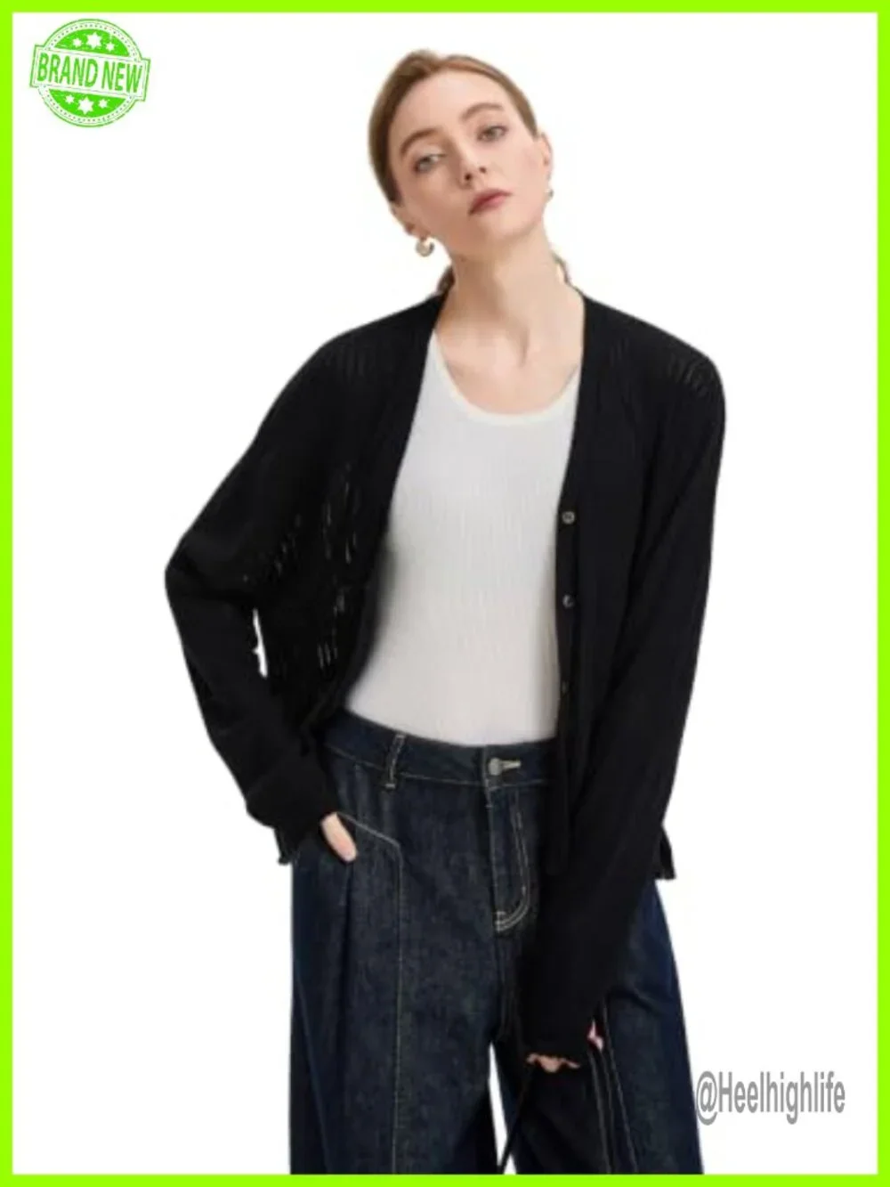 Silk Blend Cropped V Neck Knit Shrug Cardigan Lightweight Summer Sweater